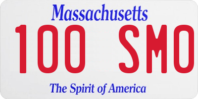 MA license plate 100SM0