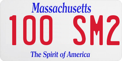 MA license plate 100SM2