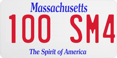 MA license plate 100SM4