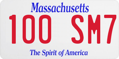 MA license plate 100SM7