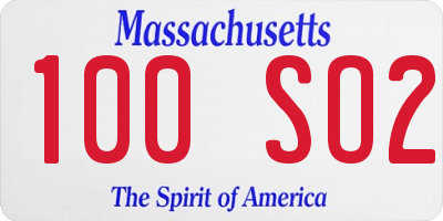 MA license plate 100SO2