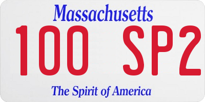 MA license plate 100SP2