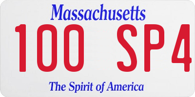 MA license plate 100SP4