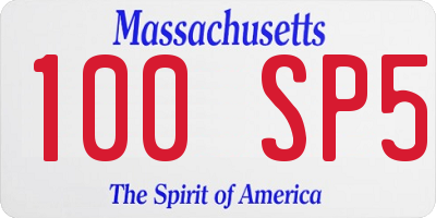 MA license plate 100SP5