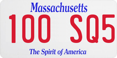 MA license plate 100SQ5