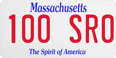 MA license plate 100SR0