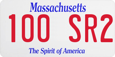 MA license plate 100SR2