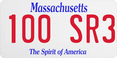 MA license plate 100SR3