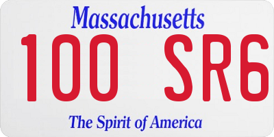 MA license plate 100SR6