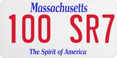 MA license plate 100SR7