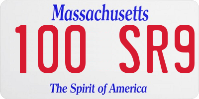 MA license plate 100SR9