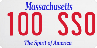 MA license plate 100SS0