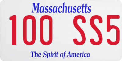 MA license plate 100SS5