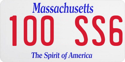 MA license plate 100SS6