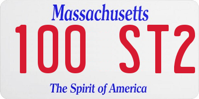 MA license plate 100ST2