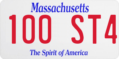 MA license plate 100ST4