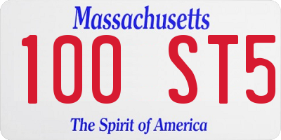 MA license plate 100ST5