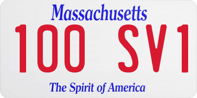 MA license plate 100SV1