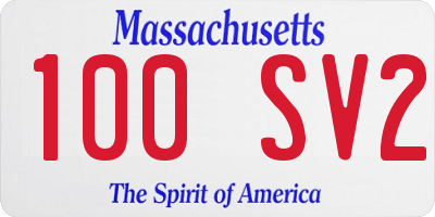 MA license plate 100SV2