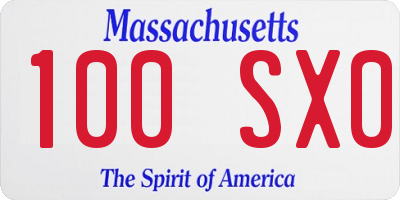 MA license plate 100SX0