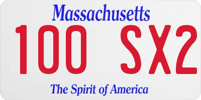 MA license plate 100SX2