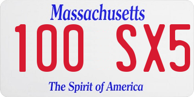 MA license plate 100SX5