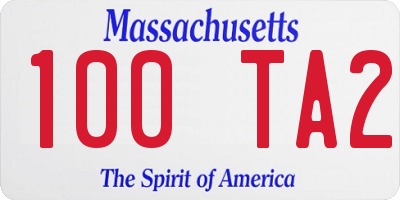 MA license plate 100TA2