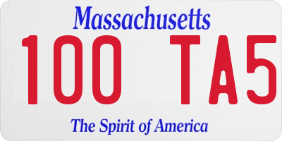 MA license plate 100TA5