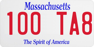 MA license plate 100TA8
