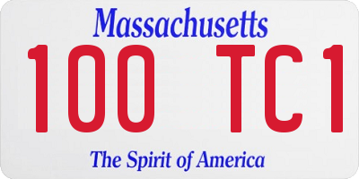 MA license plate 100TC1