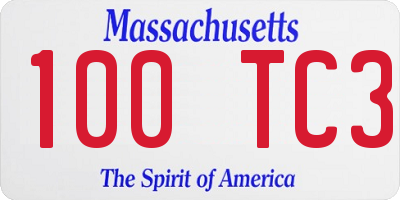 MA license plate 100TC3