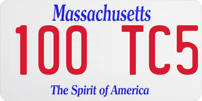 MA license plate 100TC5