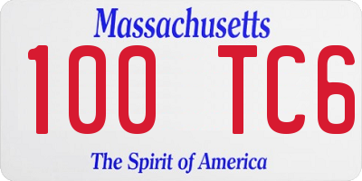 MA license plate 100TC6