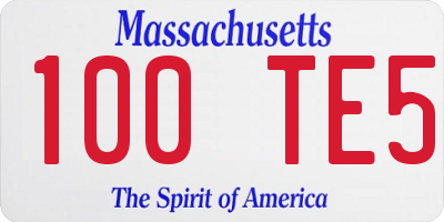 MA license plate 100TE5