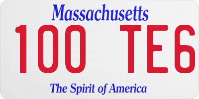 MA license plate 100TE6