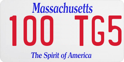 MA license plate 100TG5