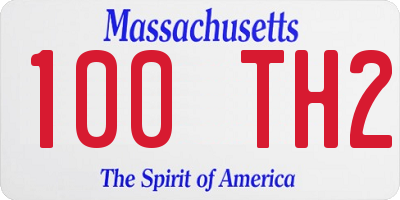 MA license plate 100TH2
