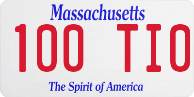 MA license plate 100TI0