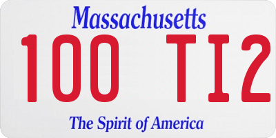 MA license plate 100TI2