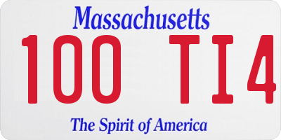 MA license plate 100TI4