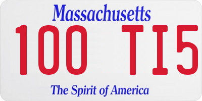 MA license plate 100TI5