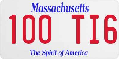 MA license plate 100TI6