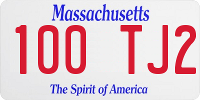 MA license plate 100TJ2