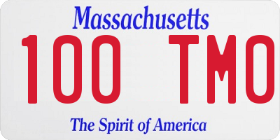 MA license plate 100TM0