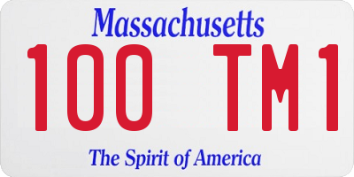 MA license plate 100TM1