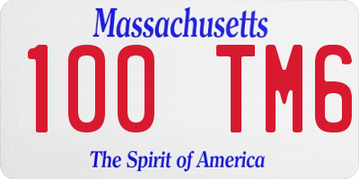 MA license plate 100TM6