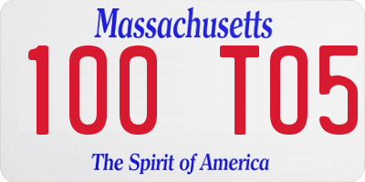 MA license plate 100TO5