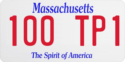 MA license plate 100TP1