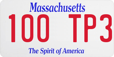 MA license plate 100TP3