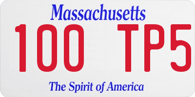 MA license plate 100TP5